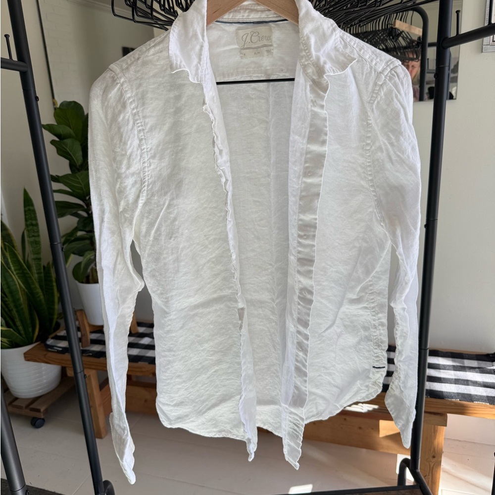 J. Crew Crisp White Baird McNutt Linen Shirt